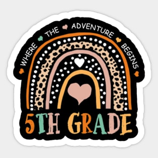 Leopard Rainbow 5th Grade Where The Adventure Begins Sticker